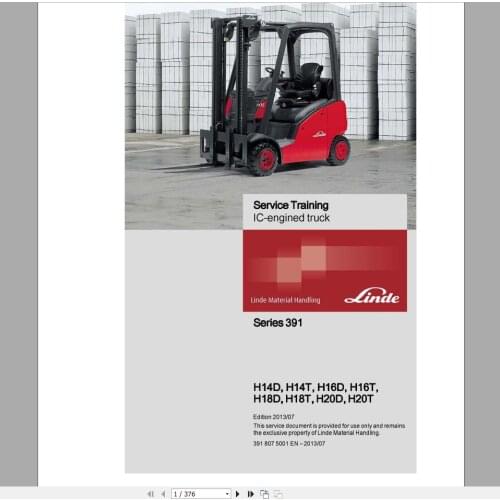 Linde Forklift Service Manual 2019 DVD