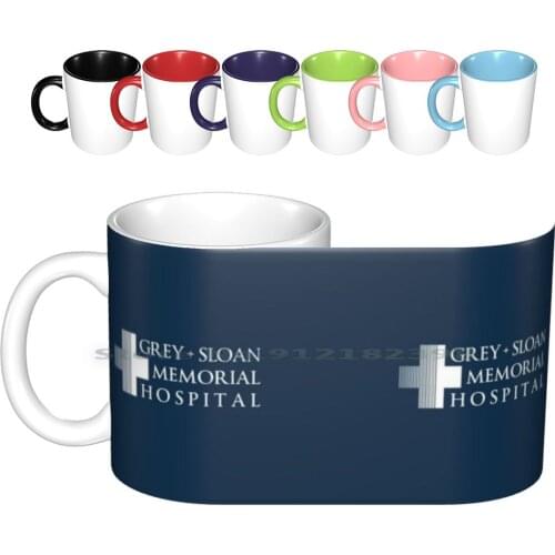 Grey Sloan Memorial Logo | White Print Ceramic Mugs Coffee Cups Milk Tea Mug Grey Sloan Tv Creative Trending Vintage Gift
