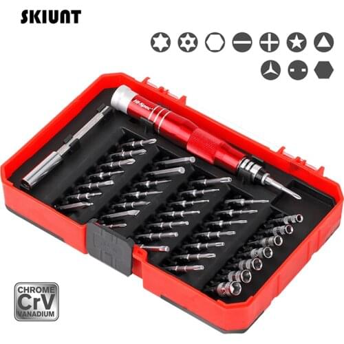 SKIUNT Precision Ratchet Screwdriver Set Torque Multi-Specification Phillips Slotted Torx Screw Bits Mobile Phone Repair Tools