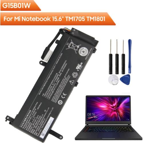 Xiao Mi Original Replacement Battery G15B01W For Xiaomi Mi Notebook 15.6" TM1705 TM1801 GTX1050Ti/1060 171502-AK/AN/AA/I 3620mAh
