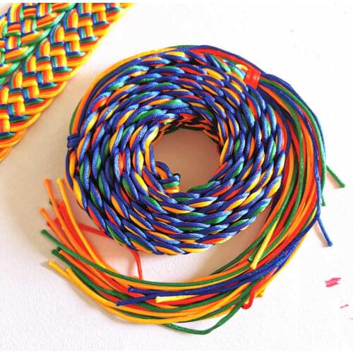 Tibetan Hada Weave Coloful Rainbow Knots Family Decor Hanger Hada Ropes Hand knotted L037-3