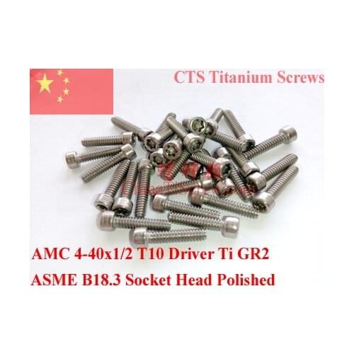 Socket Head 4-40 Titanium screw 4-40x3/16 4-40x1/4 4-40x3/8 4-40x5/16 4-40x1/2 T10 Driver Ti GR2 Polished