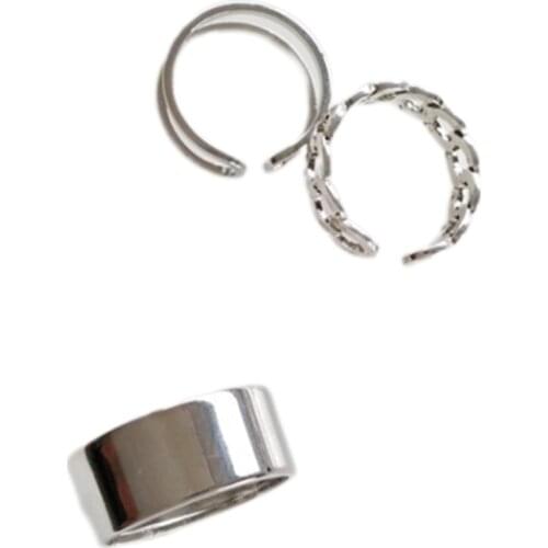 Punk Cool Hip Pop Multi-layer Adjustable Chain Four Fingers Open Alloy Women Rotate Rings for Women Party Gift