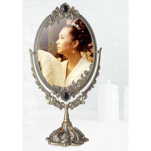 360 degree rotating home decoration makeup mirror frame decorative table mirrors wedding decorative home mirror oval mirrorsJ044