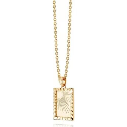 JOOLIM Jewelry Wholesale Pattern Square Pendant Necklace Geometric Necklace Stainless steel