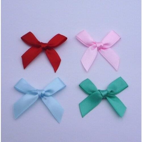 10pcs Bowknot Ribbon Patch Flower Patches White Bow Applique Doll Dress Accessories Trim Sewing Parche Stickers parches ropa P29