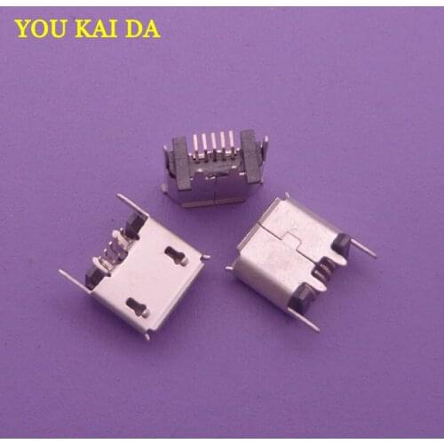 100pcs Micro mini USB jack socket charging Port Dock for ZX80-B-5P MICRO USB B type vertical SMT 5P connector
