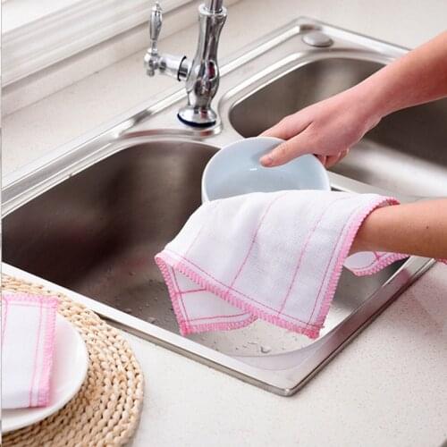 5PCS Cotton Gauze Cleaning Cloth Rag Absorbent Washing Windows Kitchen Towel Dishcloth Towels Multi-purpose Cloth