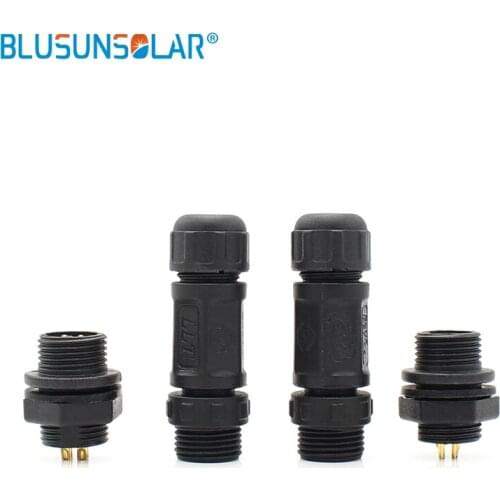 2pin,3pins,4pins,5pins,6pins butt type, thread lock, male female waterproof cable connector butt type waterproof cable connector