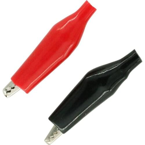 20pcs P2001 Black Red Soft Plastic Coated Testing Probe Aligator Clips Crocodile for multimeter