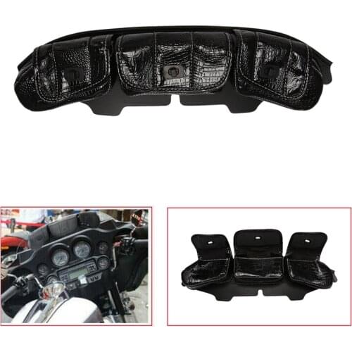 3 Pouch Pocket Fairing Crocodile Pattern Windshield Bag Saddle for Touring 1996-2013