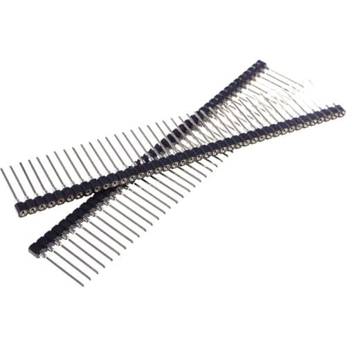 5 pcs 1X40 PIN Single Row ROUND FEMALE PIN HEADER 2.54 MM PITCH 0.5mm Diameter Sleeve Socket 40p 17.8 mm Height Square Tail