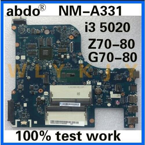 AILG1 NM-A331 motherboard for Lenovo G70-70 Z70-80 G70-80 notebook motherboard CPU i3 5020U/ 5005U GT920M / GT820M 2G 100% test