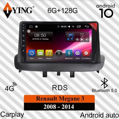 IYING Carplay For Renault Megane 3 2008-2014 Android Auto Car Radio Multimedia Video Navigation GPS DSP Android 10 QLED Screen