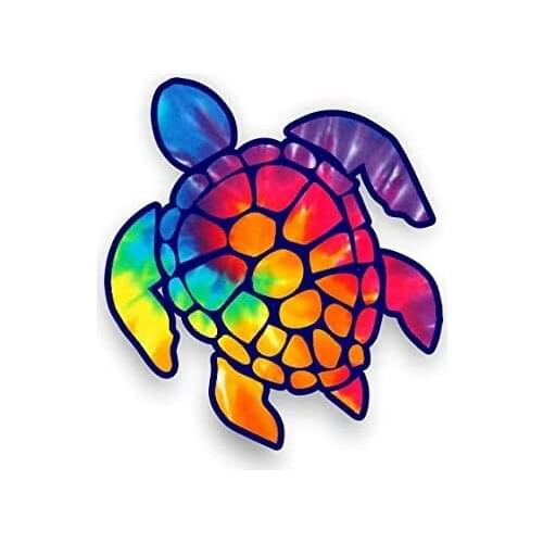 Dawasaru Sea Turtle Colored Car Sticker Personalized Decal Laptop Truck Motorcycle Auto Accessories Decoration PVC,11cm*10cm