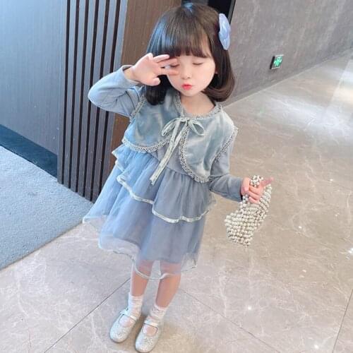Kids Clothes Girls Denim Vest + Dress Teenage Girls Clothing Casual Style Girls Sets Spring Autumn Childrens Clothes