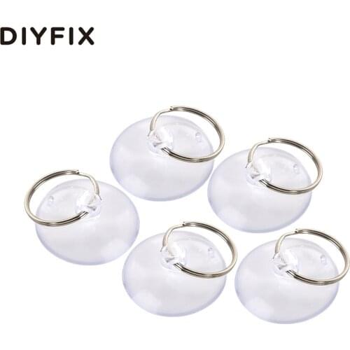 DIYFIX 10Pcs Light Duty Small Suction Cup with Metal Key Ring for Smart Phone Tablet LCD Screen Opening Repair Tools