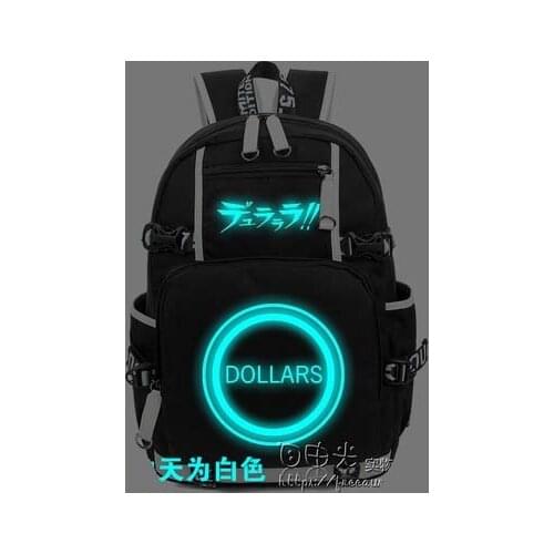 Hot Anime DuRaRaRa!! Backpack Cosplay Fashion Canvas Bag Luminous Schoolbag Travel Bags