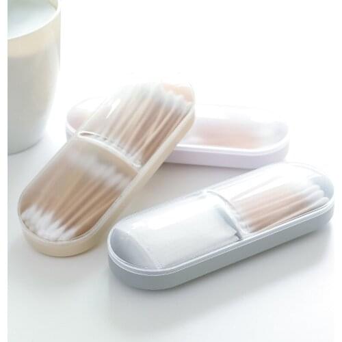 Cotton Swab Storage Box Pills Type Dust Proof Cosmetic Cotton Toothpick Qtip Container Desktop Make Up Organizer Storage Case