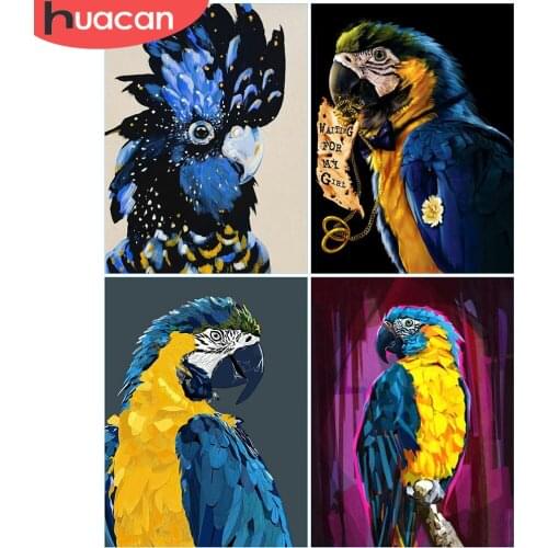HUACAN 5D Diamond Painting Parrot Full Drill Square Cross Stitch Sale Diamond Embroidery Animal Rhinestone Kit Decor For Home