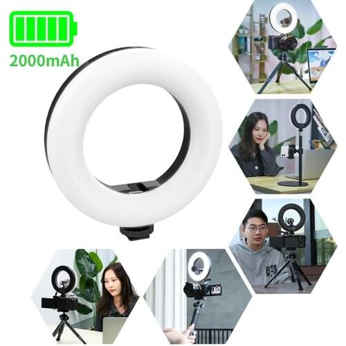 Vl64 2000mah Ring Video Light Type-c Fill Light With Cold Shoe Portable For Mobile Phone Holder Beauty Live Streaming
