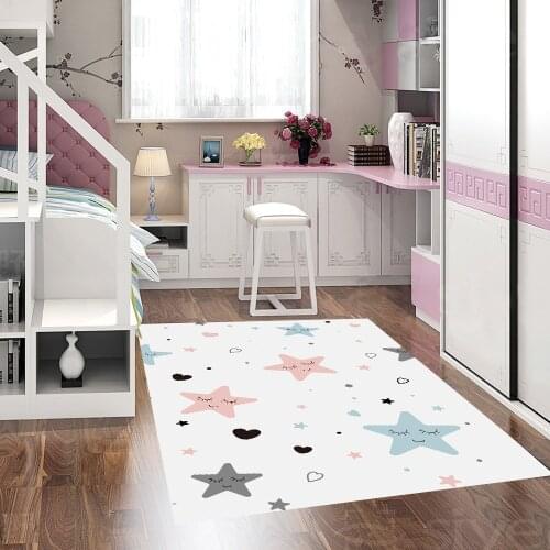 Fashion Style Childrens Baby Rugs Flannel Carpet Star Smile Pattern Soft Floor Children Crawling Play Childrens Safe Carpet