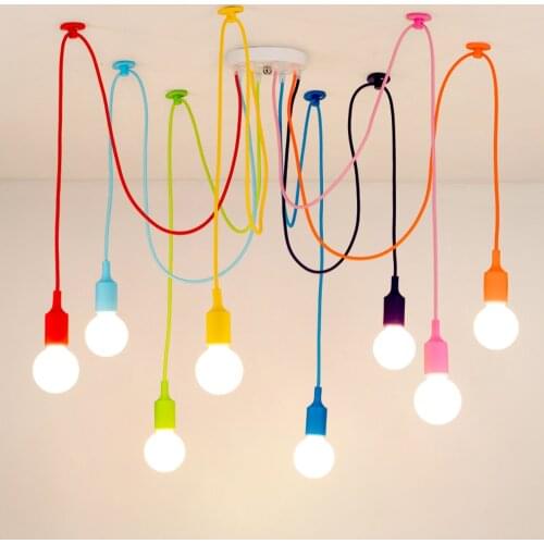 Colorful Pendant Light Indoor Dining Room Living Room Decoration Lighting Lamp Childrens Room Pendant Lamp Silica Gel Material