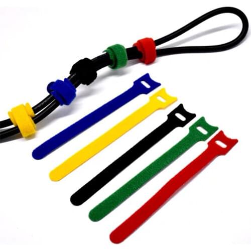 Color Velcro Self-adhesive Cable Ties Can Be Reused Strong Velcro Tie Ties Velcro DIY Accessories T-shaped Tie