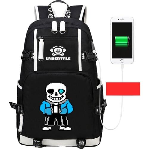 Anime Undertale Backpack Boys Girl School Bag Laptop Bag Women Men Waterproof Multifunction USB Charging Travel Backpack Mochila