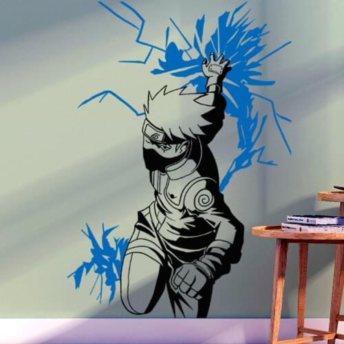 Cartoon Naruto Ninja Kakashi Hatake Wall Stickers Baby Room Japanese Companies Study The Background Wallpaper Boy Room