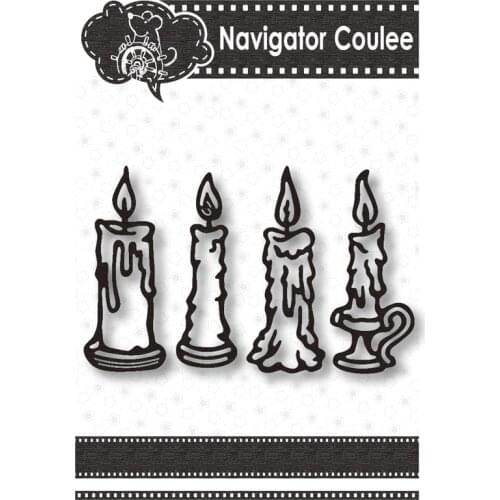Christmas 4 candles Metal cutting mold set Died from novice scrapbook Cutting mold Cutting decoration Stamp and mold New 2021