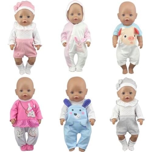 2020 New Fashion Doll Jump Suits Fit For 43cm Baby Doll 17 Inch Reborn Baby Doll Clothes