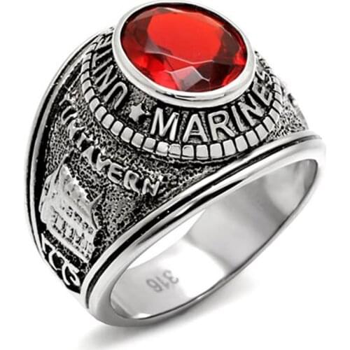 New arrival Men Stainless steel Ring Fashion jewelry Europe Style Marine Rings Full size Free shipping