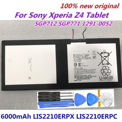 New Original 6000mAh LIS2210ERPX LIS2210ERPC Replacement Battery For Sony Xperia Z4 Tablet SGP712 SGP771 1291-0052 + Tools