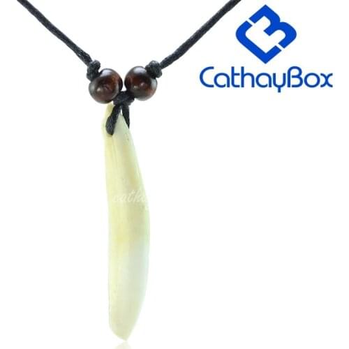 Wholesale lot 5PCS Vintage Look White Tibetan Tribal Design Raw Wild Boar Tooth Charm Pendant Necklace