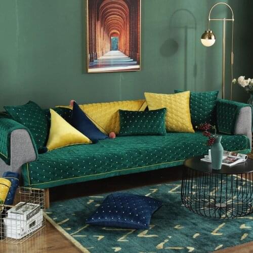 Retro luxury plush sofa cushion Four seasons universal living room sofa cover towel Non-slip cushion customized slipcover