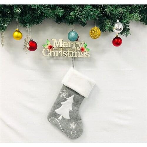 Christmas Stockings Christmas Tree Hanging Christmas Sock Gift Bag Moose EmbroideredChristmas Gifts 2021 New