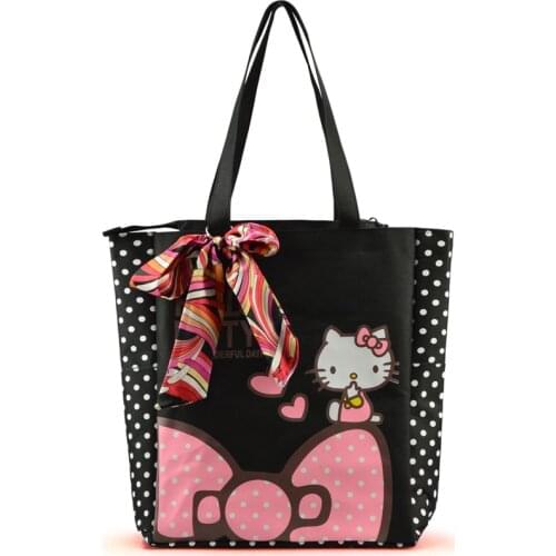 Sanrio Hello Kitty Shoulder Bag Oxford Cloth handbag Melody Bow Shopping Bag Girls Tote Bag