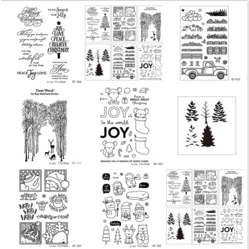 11x16cm Winter Clear Stamps Transparent Seal Silicone Seal TPR Christmas Wedding Roller Stamps DIY Scrapbook New Year Cards