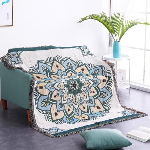 Boho Knitted Chair Sofa Cover Towel Soft Throw Blanket Lace Slipcover Luxury Decor For Bed Bedspread Outdoor Beach Sandy Carpet