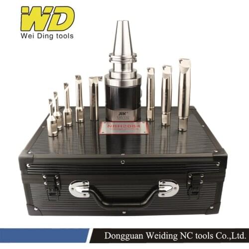 High Precision 0.01mm SK40 NBH2084 Boring System Boring Heads with 8pcs Boring Bar for Boring range 8-280mm