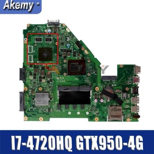 W50J For ASUS X550JD X550JK FX50J A550J FX50J X550JX K550J Laptop Motherboard Tested 100% work original I7-4720HQ GTX950-4G
