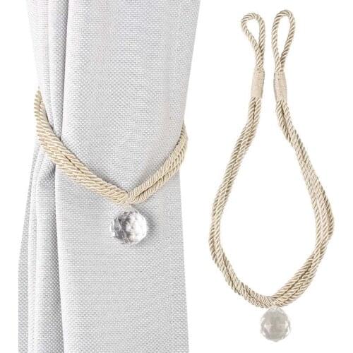 1Pc Crystal Beaded Tassel Curtain Tieback Room Accessories Curtains Holders Buckle Rope Home Decoration Bead Curtain Bandage