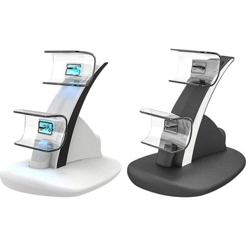 2021 New Rondaful Dual Controller Charger Dock For Sony PS5 Desktop Power Cradle Charging Stand Electronic Machine Accessories