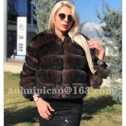 Winter Womens Short Detachable Natural Real Fox Fur Jacket Vest Fashion Casual Beautiful