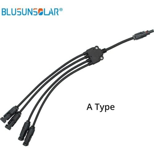 1 Pairs Solar 1 in 4 Y Branch Solar Cable Connector Solar PV Y Type Connector Solar Used for Solar Power System LJ0158