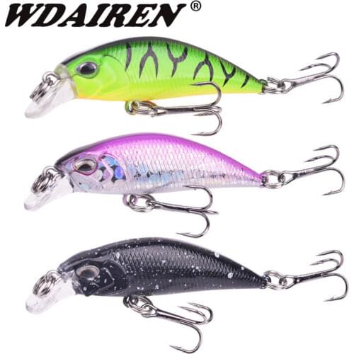 1PCS Small Fishing Lures Wobblers Pesca 52mm 4.2g 65mm 5.2g Stream Sinking Minnow Hard Bait Perch Pike Salmon Trout Bass WD-641