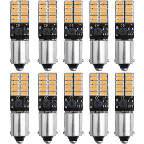 10PCS BA9S T4W T11 LED Bulbs Canbus 4014 24 SMD No Error Interior Reading Lights Car Parking Light License Plate Bulbs White 12V