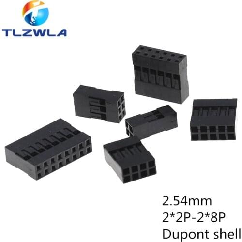 1000PCS Dupont shell 2.54MM Double Row Dupont Cable Case Dupont Plug Dupont Connector Plastic Shell Jump Line Shell