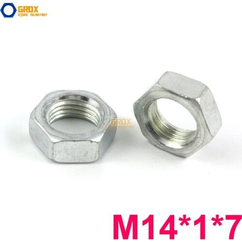 20 Pieces M14*1*7 Thin Nut Fine Thread Carbon Steel Galvanized